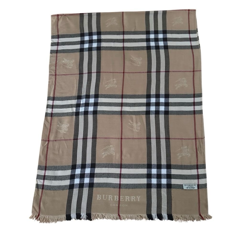 Burberry Cashmere Large Oversized Blanket Wrap Scarf Shawl - Picture 13 of 16